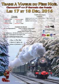 Vue de l'affiche du train à vapeur du Père Noël 2016