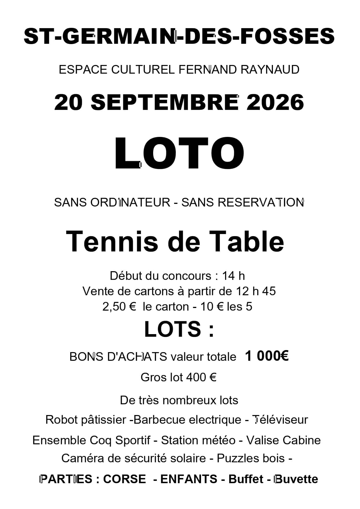 affiche loto du 20 septembre 2026